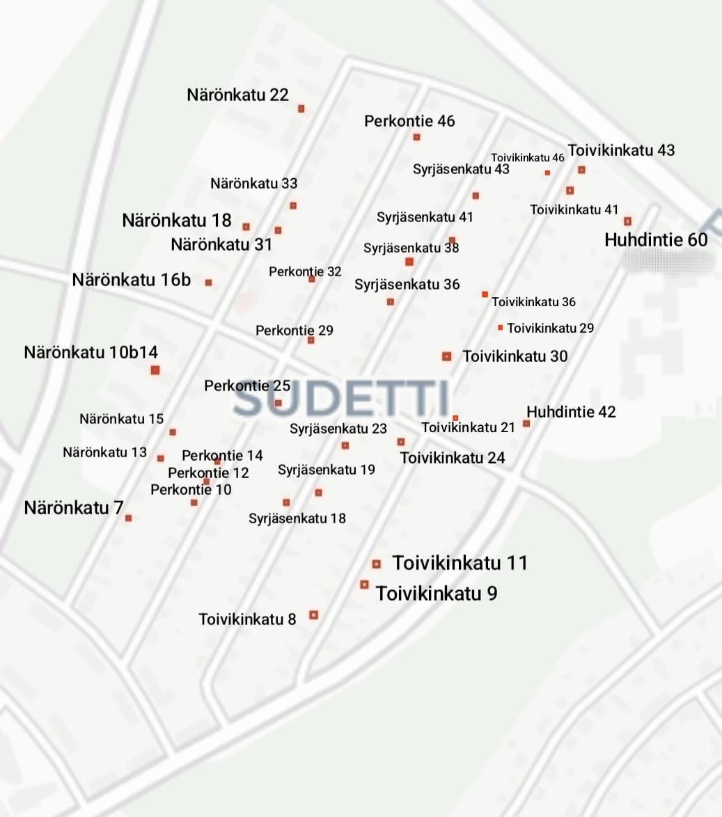 Pihakirppikset Sudetissa kartalla